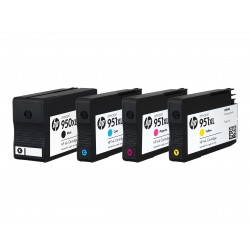 Pack de 4 cartouches Noir, Jaune, Cyan, Magenta HP 950XL/951XL