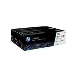 HP 128A - Pack de 3 - cyan, magenta, jaune - original - toner