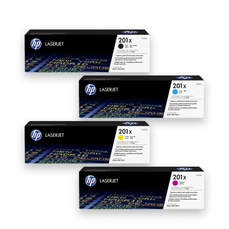 HP 201X Noir, cyan, jaune, magenta Pack de 4