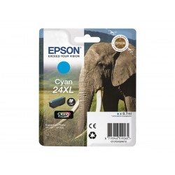 Epson T24XL Elephant - à rendement élevé - cyan - originale - cartouche d'encre