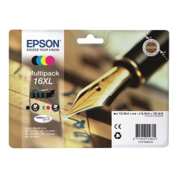 Epson T16XL Stylo Plume - Pack de 4 - à rendement élevé - noire, cyan, magenta, jaune - original - cartouche d'encre