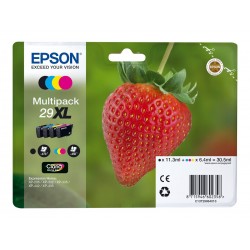 Epson T29XL Fraise - Pack de 4 - à rendement élevé - noire, cyan, magenta, jaune - original - cartouche d'encre