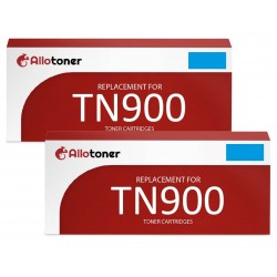 Toner équivalent à Brother TN-900C 2PK Pack de 2 Cyan