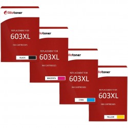 Comete Consommable - 603 XL 4 Cartouche d'encre compatibles avec EPSON 603  603XL C13T03A64010 - 1 Noir + 1 Cyan + 1 Magenta + 1 Jaune - Cartouche d' encre - Rue du Commerce
