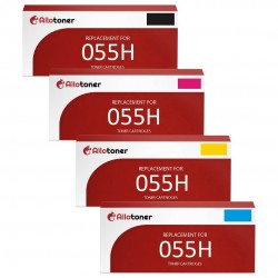 Toner équivalent à Canon 055H Pack de 4 4 Couleurs - Avec puce