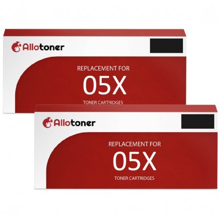 Toner équivalent à HP 05X Pack de 2 Noir