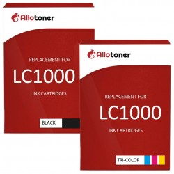 Cartouche d'encre équivalent à Brother LC1000 Pack de 2 Noir