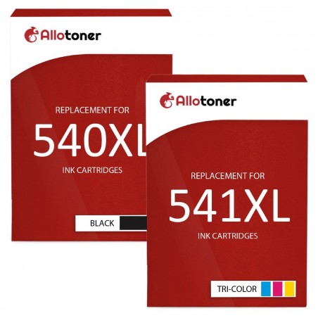 Pack de 2 cartouches imprimantes compatibles Canon PG540XL CL541XL Noir, Couleur