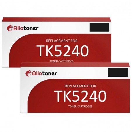 Toner équivalent à Kyocera TK5240K Pack de 2 Noir