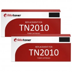 Toner équivalent à Brother TN2010 Pack de 2 Noir