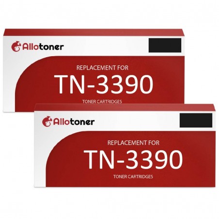 Toner équivalent à Brother TN-3390 2PK Pack de 2 Noir