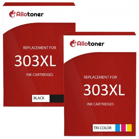 Pack de 2 HP 303XL cartouches d'encre compatibles