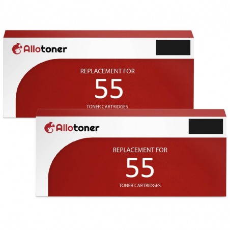 Toner équivalent à Canon 055BK Pack de 2 Noir - Avec puce