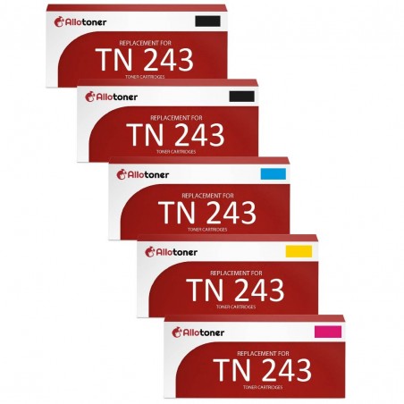 Pack de 5 toners Brother TN243 compatible