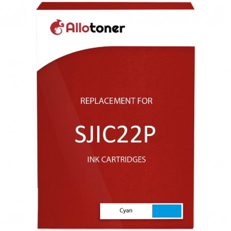Cartouche d'encre équivalent à Epson SJIC22P( C ) Capacité standard Cyan