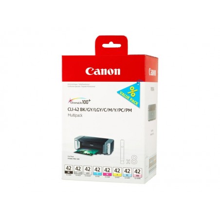 Canon CLI-42 - Pack de 8 - noire, gris, gris clair, cyan, photo cyan, magenta, photo magenta jaune - original - cartouche d'enc