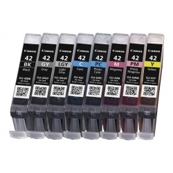 Canon CLI-42 - Pack de 8 - noire, gris, gris clair, cyan, photo cyan, magenta, photo magenta jaune - original - cartouche d'enc