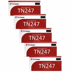 Pack de 5 toners compatibles TN247BK Brother