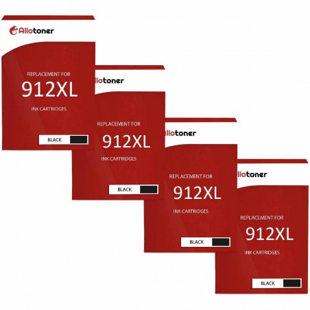 Pack de 4 HP 912XL cartouches d'encre compatibles