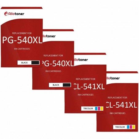 Pack de 4 Canon PG-540XL CL-541XL cartouches d'encre compatibles