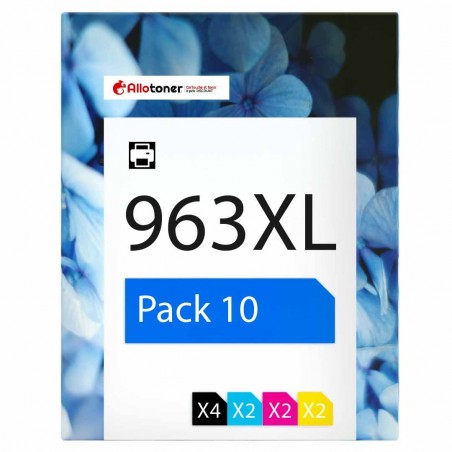 Pack de 10 HP 963XL cartouches d'encre compatibles