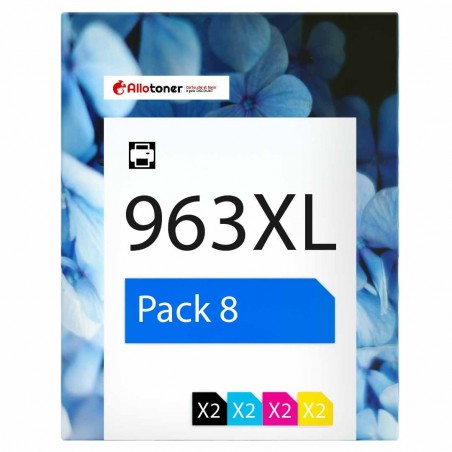 Pack de 8 HP 963XL cartouches d'encre compatibles