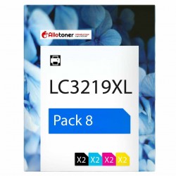 Pack de 8 Brother LC3219XL cartouches d'encre compatibles