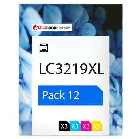 Pack de 12 Brother LC3219XL cartouches d'encre compatibles