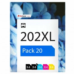 Pack de 20 cartouches compatibles 202XL Epson 4 noirs photo, 4 noirs, 4 cyan, 4 magenta, 4 jaune