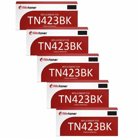 Pack de 5 Brother compatible TN423BK