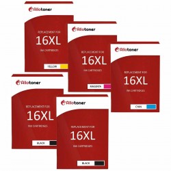 Pack de 5 cartouches compatibles 16XL Epson 2 noirs, 1 cyan, 1 magenta, 1 jaune