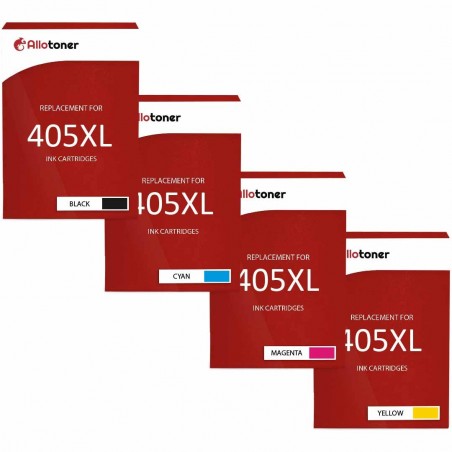 Pack de 4 cartouches compatibles 405XL Epson 1 noir, 1 cyan, 1 magenta, 1 jaune