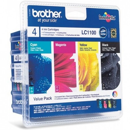 Brother LC1100 - Pack de 4 - noire, cyan, magenta, jaune - original - cartouche d'encre